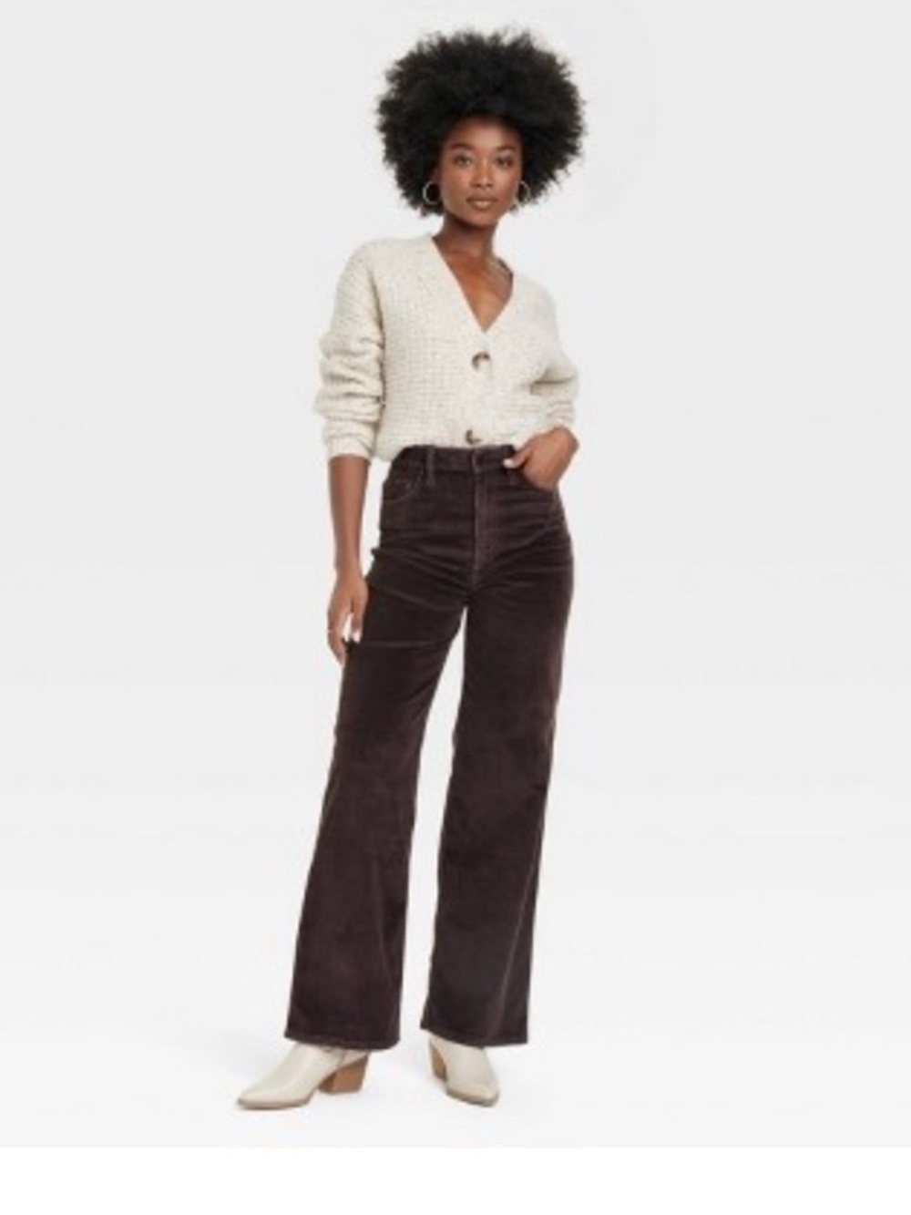 Universal Thread High-Rise Corduroy Wide-Leg Pants — Brown